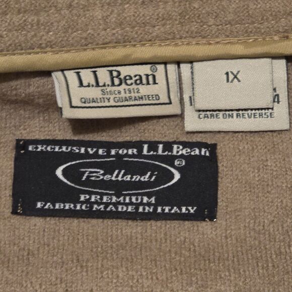 L.L. Bean Pea Coat 100% Bellandi Italian Wool Beige Women’s 1X - Picture 5 of 9